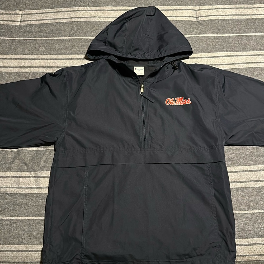 Navy Blue Champion Ole Miss Windbreaker (Men)